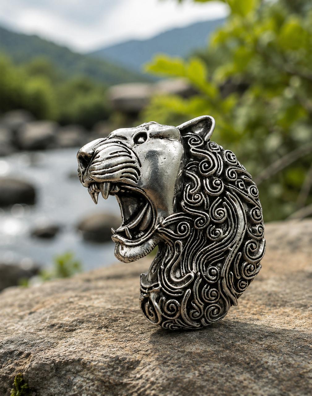 Elegant Roaring Panther Brooch