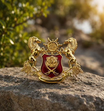 Horse Strength Power Speed SunLion Sword Warrior Animal Royal Brooch