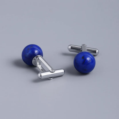 Natural Lapis Lazuli Stone Cufflinks for Him – Smart Casual Elegance