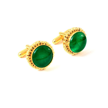 Emerald Lab Grown Green Gemstone Wedding Cufflinks