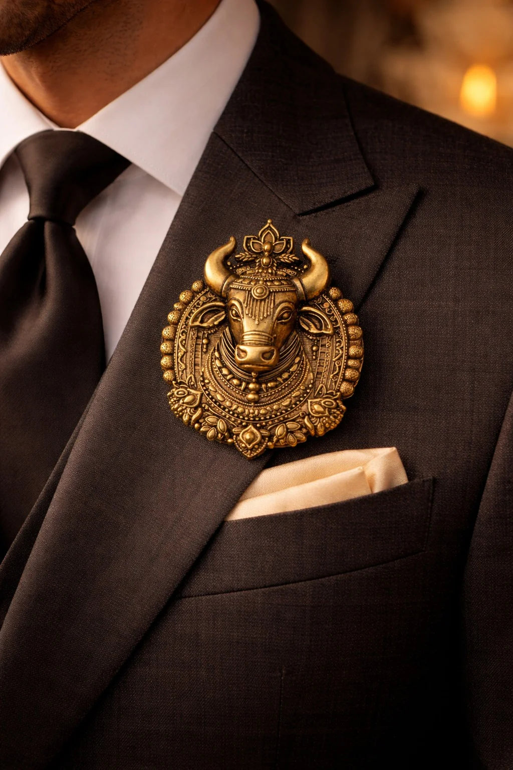 Antique Nandi Maharaj Brooch