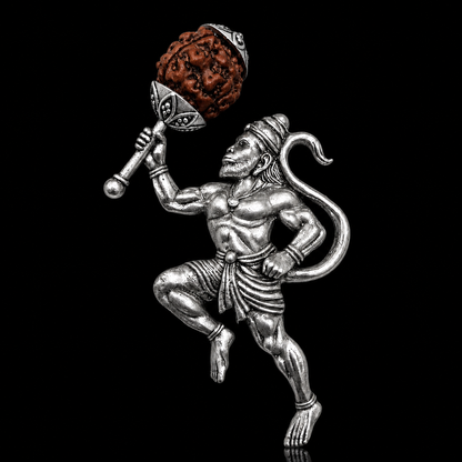 Antique Silver Hanuman Brooch