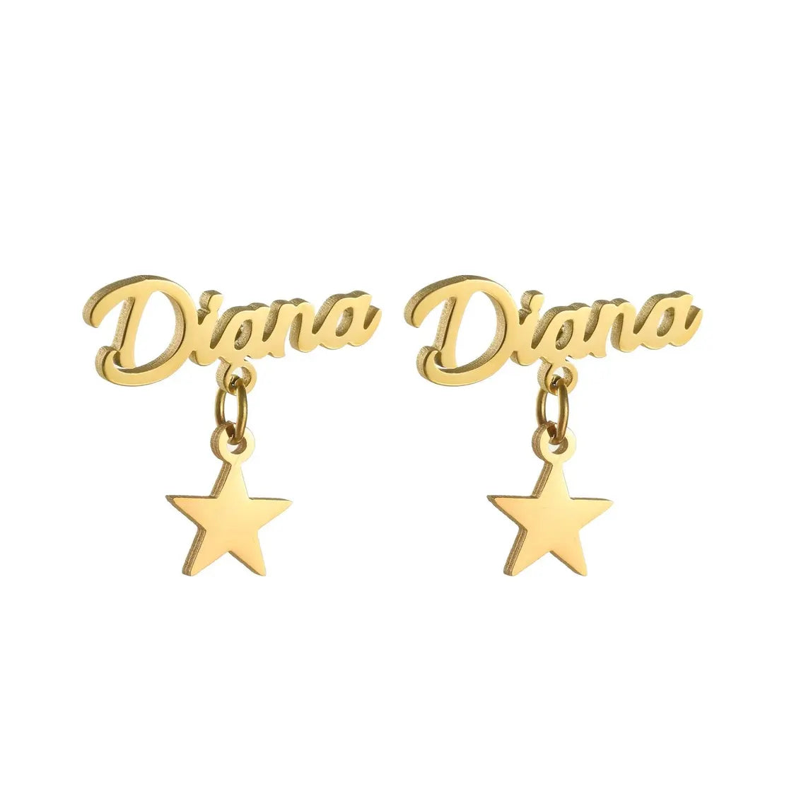 StarScript Custom Name Earrings – Personalized Drop Studs