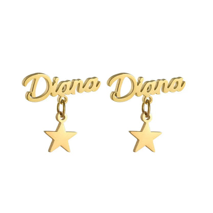 StarScript Custom Name Earrings – Personalized Drop Studs