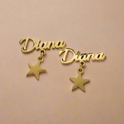 StarScript Custom Name Earrings – Personalized Drop Studs
