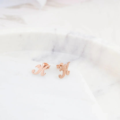 Custom Letter Studs – Minimalist Earrings