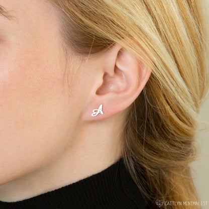 Custom Letter Studs – Minimalist Earrings
