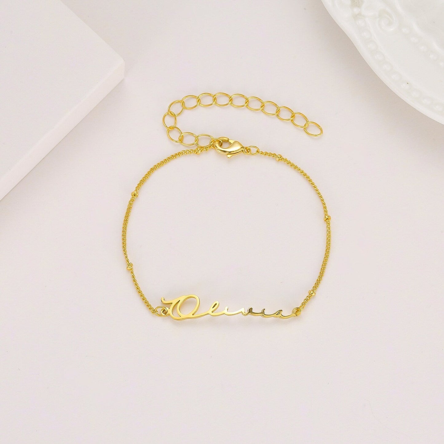 Minimalist Custom Name Bracelet in Gold / Silver / Rose Gold Personalized Couples Bff Friendship Customized Chain Bracelet Name Bracelets