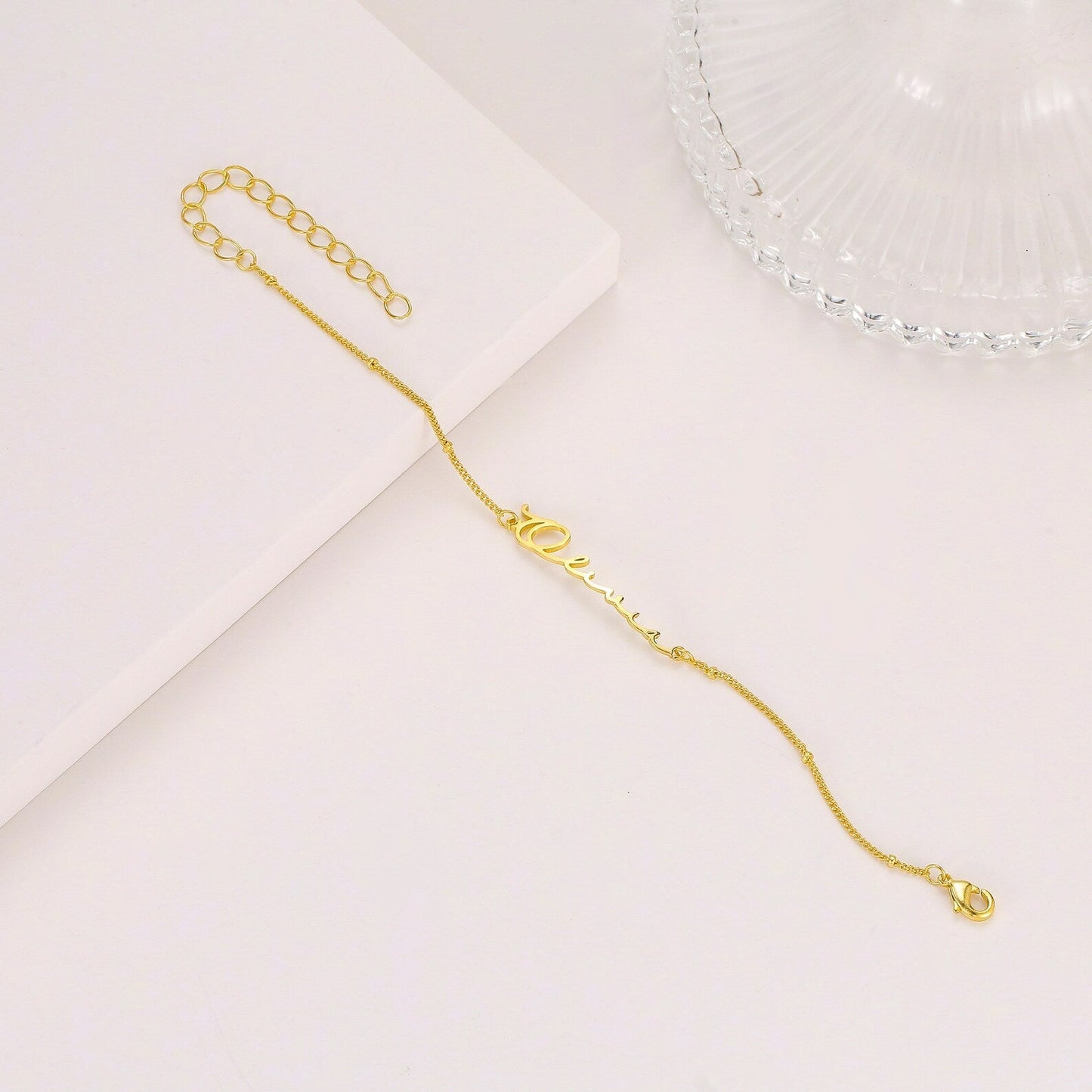 Minimalist Custom Name Bracelet in Gold / Silver / Rose Gold Personalized Couples Bff Friendship Customized Chain Bracelet Name Bracelets