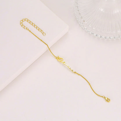 Minimalist Custom Name Bracelet in Gold / Silver / Rose Gold Personalized Couples Bff Friendship Customized Chain Bracelet Name Bracelets
