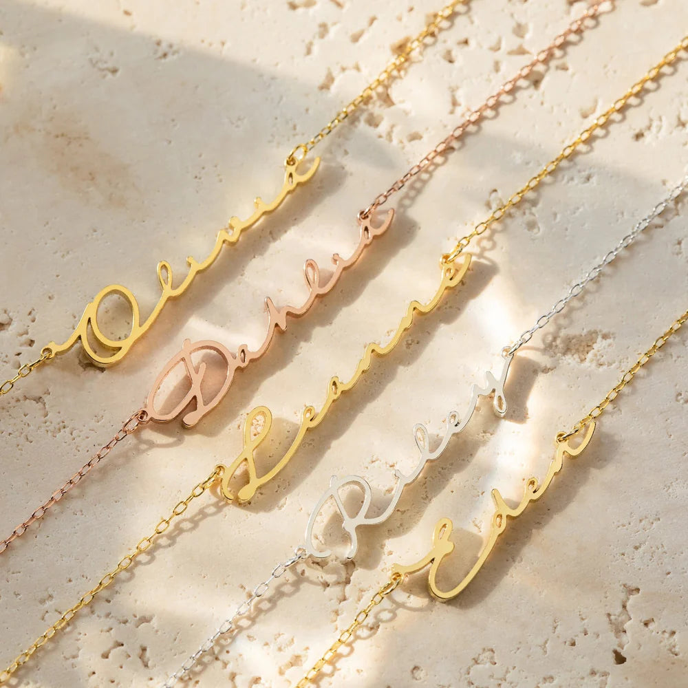 Personalized Minimal Sideways Name Necklace