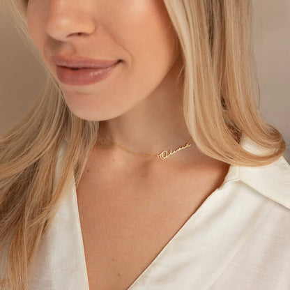 Personalized Minimal Sideways Name Necklace