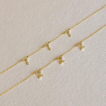 Custom Spaced Number Necklace