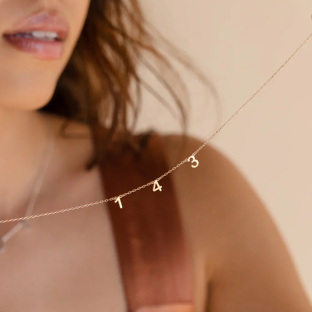 Custom Spaced Number Necklace