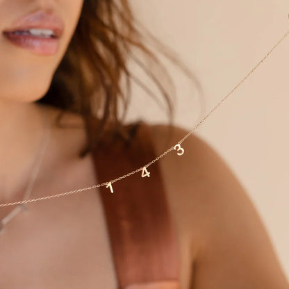 Custom Spaced Number Necklace