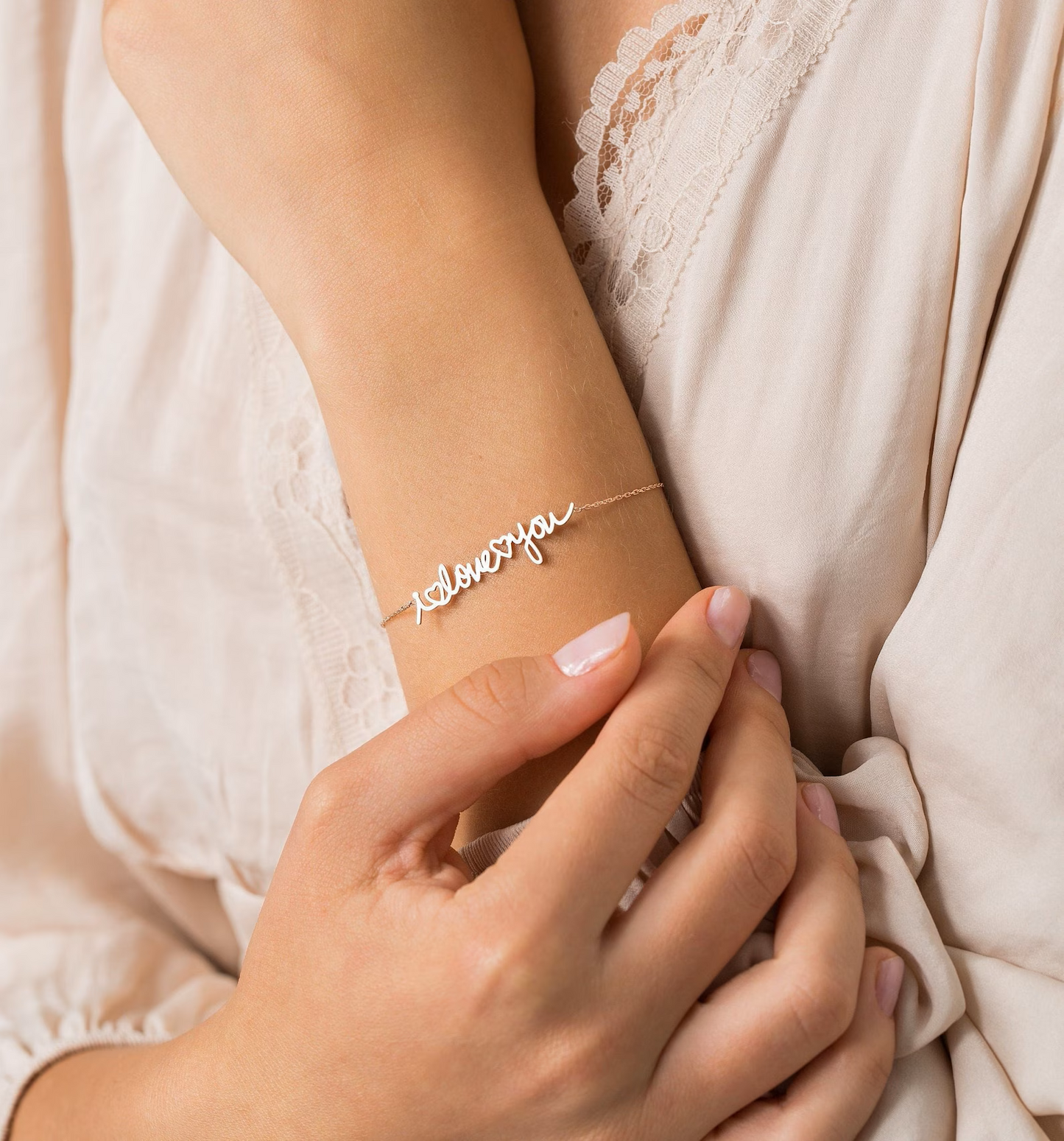 Custom Handwriting Bracelet | Personalized Gold Bracelet | Dainty Name Bracelet | Handmade Name Charm Jewelry | Perfect Gift for Mom