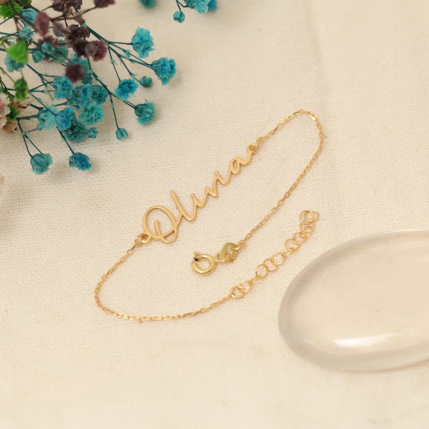 Gold Plated, Custom Name Bracelet, Birthday Gift, Friendship Bracelet, Personalised Bracelet, Gift for Mom, Valentine's Day Gift,