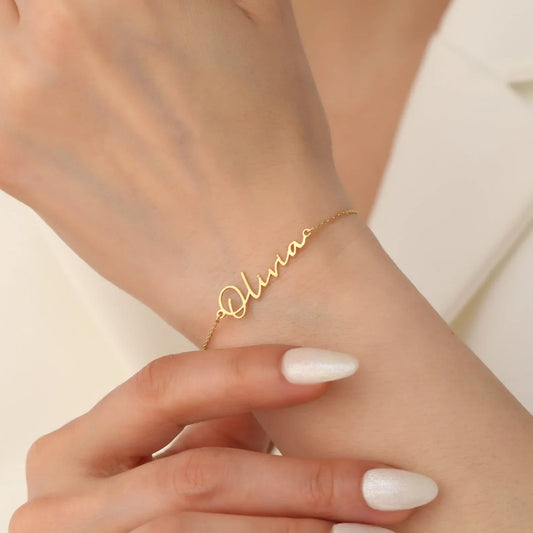 Gold Plated, Custom Name Bracelet, Birthday Gift, Friendship Bracelet, Personalised Bracelet, Gift for Mom, Valentine's Day Gift,