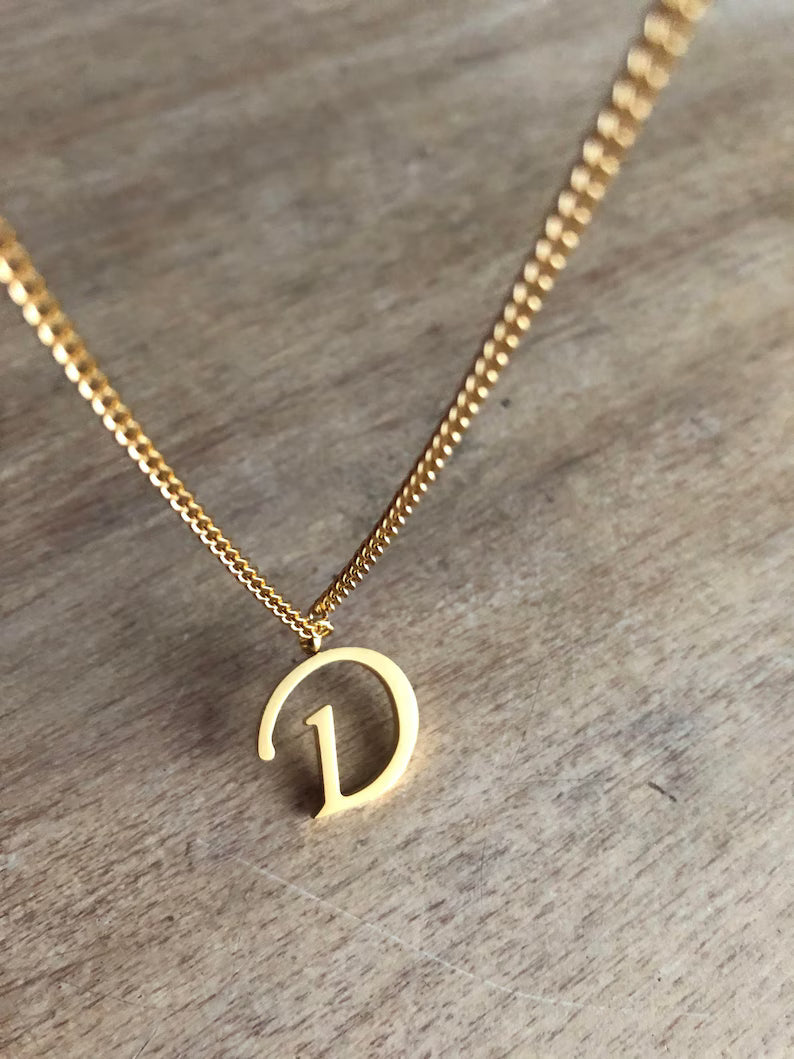 Dainty Pearl Letter Charm Necklace