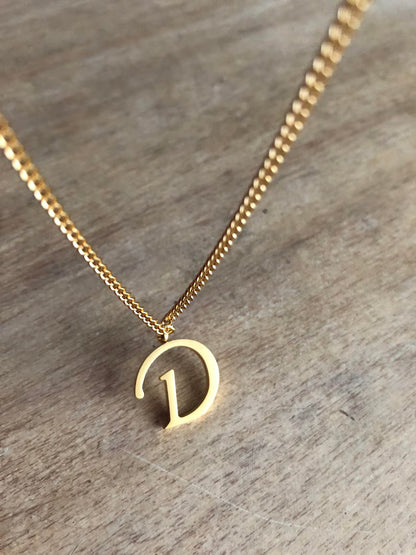 Dainty Pearl Letter Charm Necklace