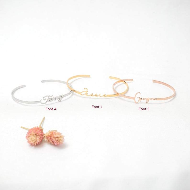 Personalized Name Bangle Bracelet