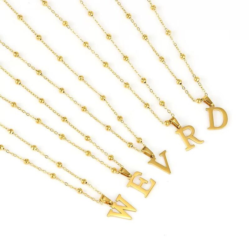 Personalized Letter Pendant Choker in Stainless Steel