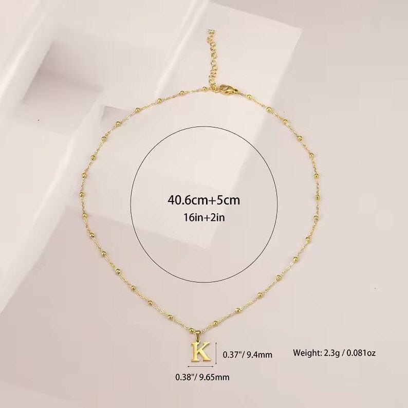 Personalized Letter Pendant Choker in Stainless Steel