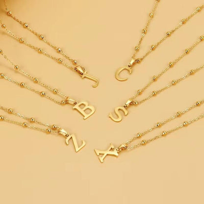 Personalized Letter Pendant Choker in Stainless Steel