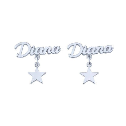 StarScript Custom Name Earrings – Personalized Drop Studs