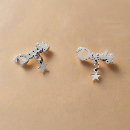 StarScript Custom Name Earrings – Personalized Drop Studs