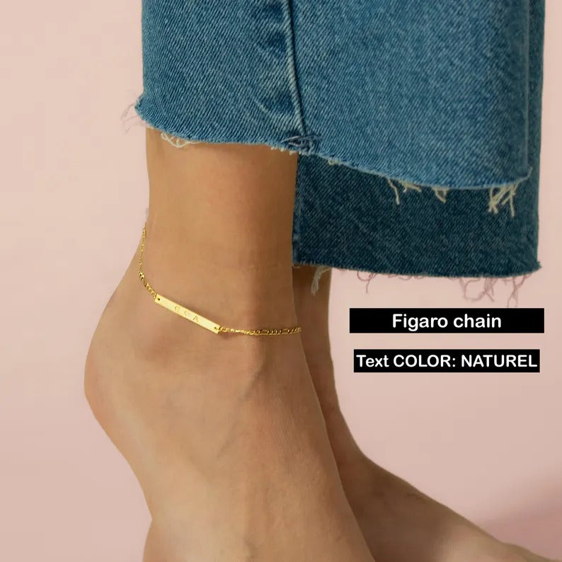 Custom Name Bar Anklet