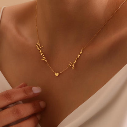 Two Name Necklace, Personalized Jewelry, Name Necklace, Custom Name Necklace, Mother's Day Gift Mom, Baby Shower, Gift For Her