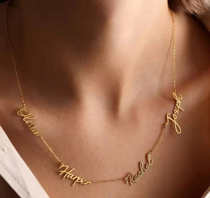Multiple Name Necklace, Family Necklace, Children Names Necklace, Three Name Necklace, Gift For her, Kids name necklace