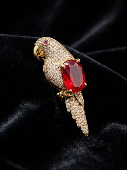 Natural Handmade Parrot Brooch Man And Woman