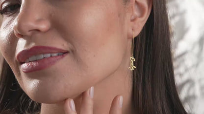 Custom Name Dangle Earring, Gold Hoop Jewelry, Personalized Gift for Women, Minimal Earring, Elegant Gift for Her, Trendy Statement Earrings