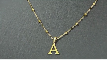 Personalized Letter Pendant Choker in Stainless Steel