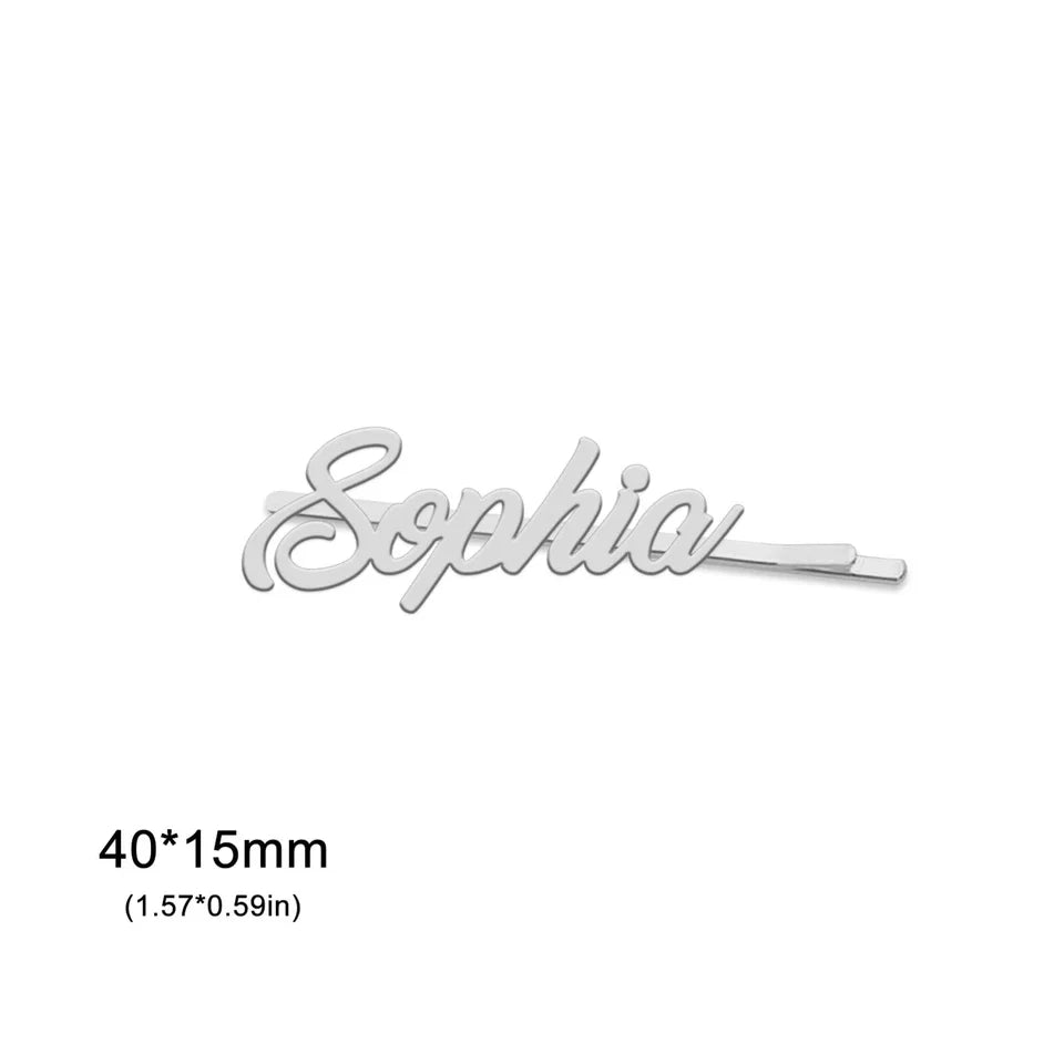Personalized Custom Name Hair Clip Stainless Steel Cute Accessory Jewelry Gift