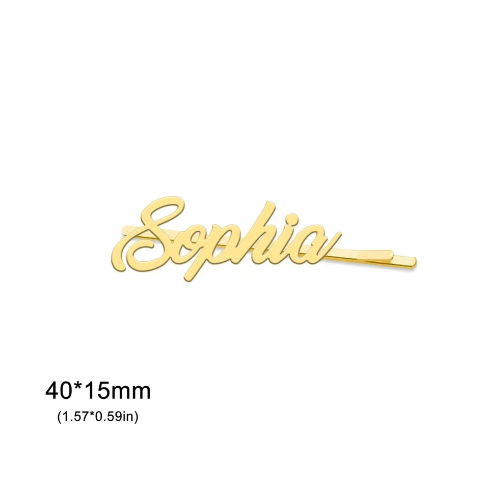 Personalized Custom Name Hair Clip Stainless Steel Cute Accessory Jewelry Gift
