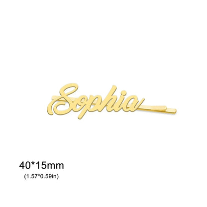 Personalized Custom Name Hair Clip Stainless Steel Cute Accessory Jewelry Gift