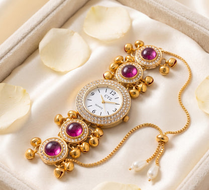 Ruby Red Ghungroo Watch